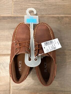 The Children's Place Brown Boys Dress Boat Shoes, toddlers size 12